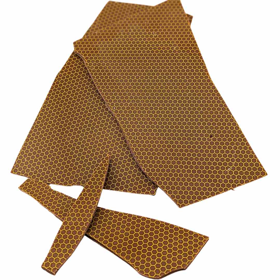 Approximately 100g of Honey Chocolate Shards by Crofts Chocolates.