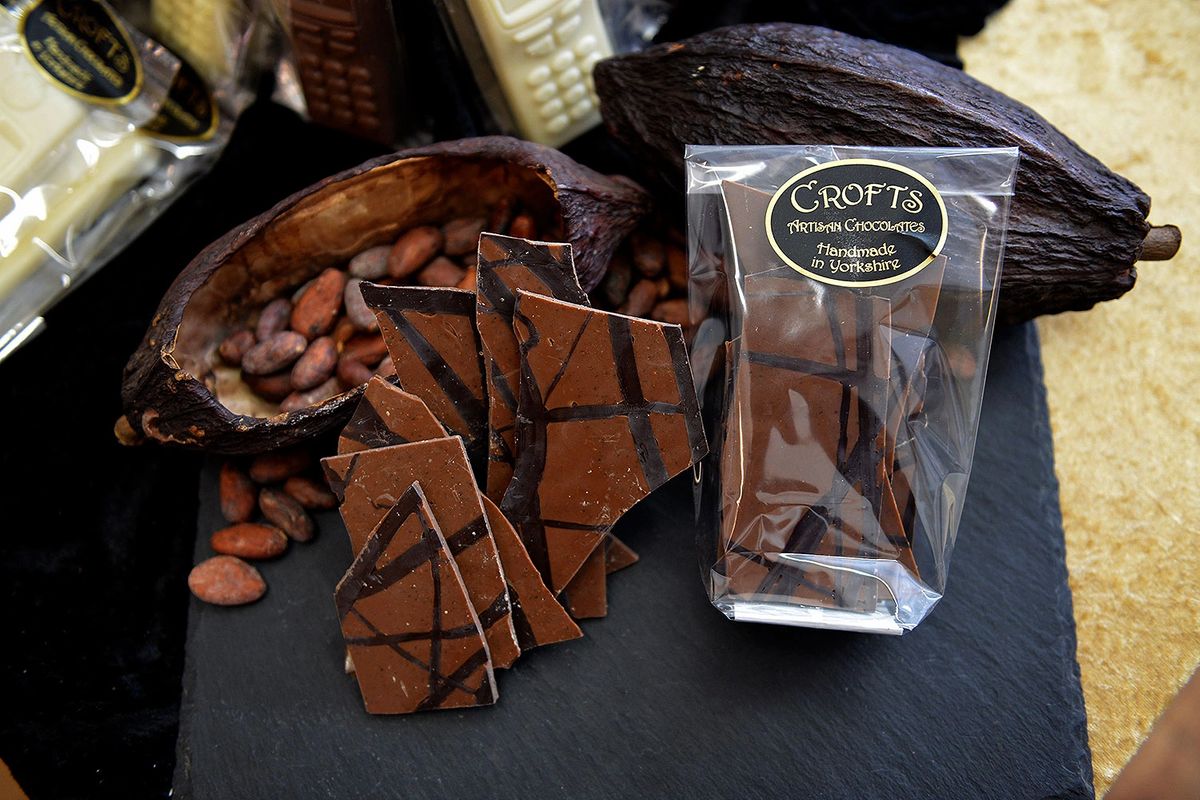 Approximately 100g of Roasted Coffee Shards by Crofts Chocolates