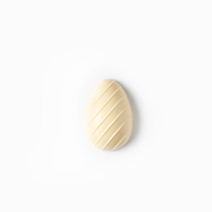 Small Easter egg in Milk, Dark, or White chocolate, customisable with personal message, by Crofts Chocolates